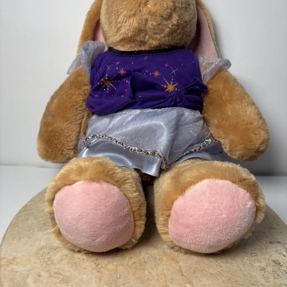 Build-A-Bear Workshop Bunny Rabbit Plush‎ in Purple Fireworks Dress Outfit Sound